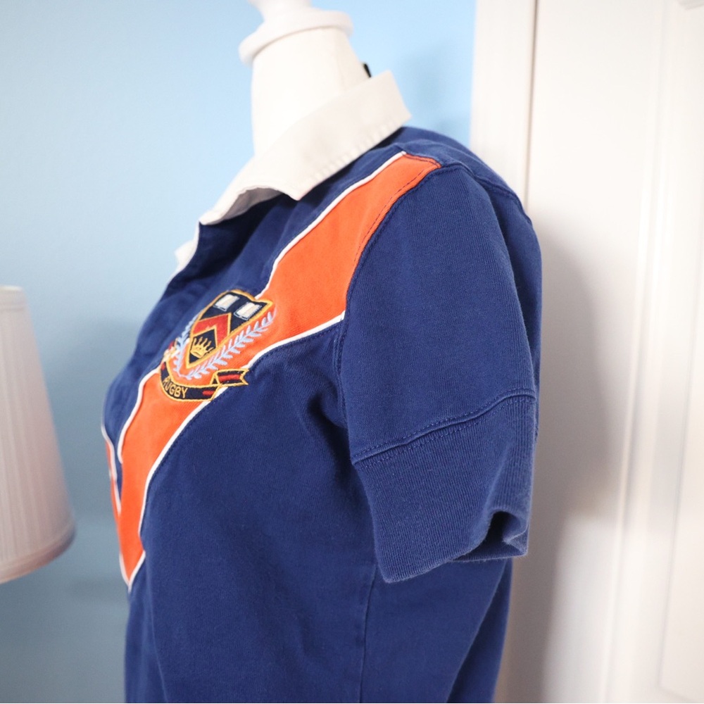 Rugby Ralph Lauren Navy & Orange Crest Rugby Polo - Picture 2 of 5